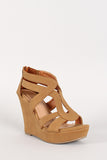 Strappy Open Toe Platform Wedge