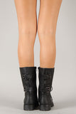 Zipper Round Toe Military Lace Up Boot