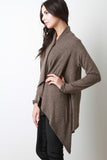 Button Asymmetrical Long Sleeves Cardigan