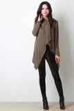 Button Asymmetrical Long Sleeves Cardigan