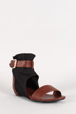 Wrapped Ankle Hidden Wedge Sandal