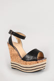 Liliana Snake Embossed Chain Platform Wedge