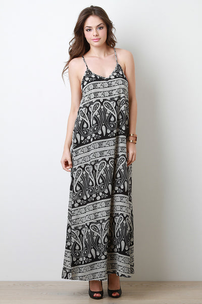 Paisley Pattern Maxi Dress