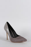 Shimmery Metallic Suede Pointy Toe Pump