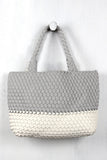 Woven Two-Tone Tote Bag