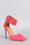 Liliana Neon Pointy Toe Ankle Strap Pump