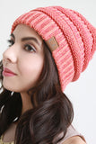 Mottled Ridged Knit Beanie