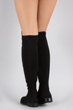 Bamboo Suede Round Toe Riding Thigh High Boot