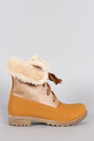 Shearling Cuff Hiking Ankle Boots