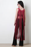 Suede Falling Fringe Maxi Top