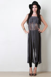 Suede Falling Fringe Maxi Top