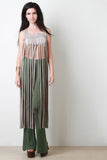 Suede Falling Fringe Maxi Top