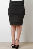 Plus Size Bandage Midi Skirt