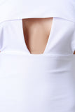 Night Out Arm Sleeves Plunging Midi Dress