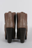 Wild Diva Lounge Elastic Gores Platform Chunky Heeled Booties