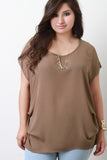 Side Pleat Boxy Top