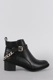 Breckelle Buckled Rear Chain Moto Booties