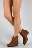 Bamboo Suede Almond Toe Cowgirl Booties