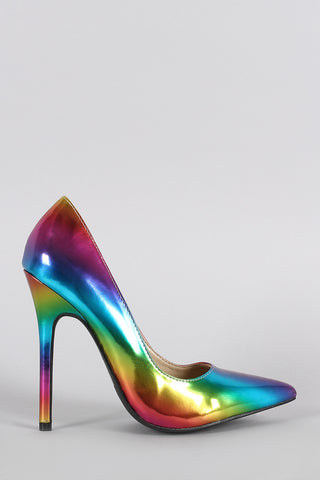 Hologram Pointy Toe Single Sole Stiletto Pump