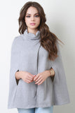 Turtleneck Wrap Cape Jacket