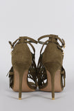 Wild Diva Lounge Southwestern Fringe Open Toe Heel