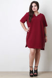 Side Zips Texture Shift Dress