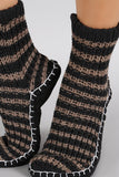 Stripe Knit Sock Slippers