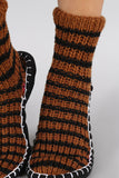 Stripe Knit Sock Slippers