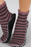 Stripe Knit Sock Slippers
