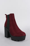 Soda Elastic Gores Platform Lug Booties