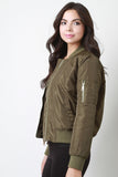 Zipped Up Bomber Puffer Jacket