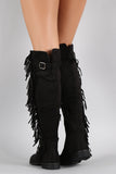 Wild Diva Lounge Western Fringe Flat Boot