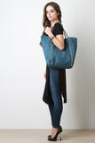 Wrapped Chain Pebbled Leather Tote Bag