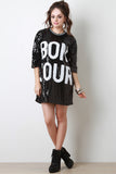 Bon Jour Sequin Short Sleeves Shift Dress