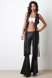 Vegan Leather Bell Bottom Pants