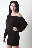 Jersey Knit Dolman Sleeve Mini Dress