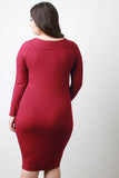 Tulip Hem Ribbed Knit Dress