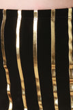 Metallic Gold Striped Velveteen Skirt