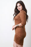 Microfiber Vegan Suede Bodycon Dress