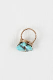 Faux Turquoise Stone Wire-Wrapped Ring