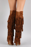 Fringe All Around Over-the-Knee Stiletto Boots