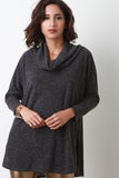 Vent Slit Cowl Neck Sweater Top