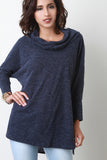 Vent Slit Cowl Neck Sweater Top