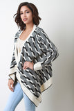 Contrasting Horizontal Cable Knit Cardigan