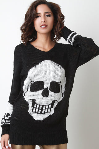 Skull Head Knitted Sweater Top