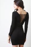 Corset Lace Back Long Sleeve Dress