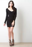 Corset Lace Back Long Sleeve Dress