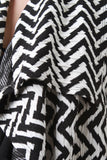 Belted Two-Tone Chevron Draped Longline Vest