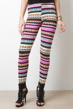 Diamond Pattern Fair Isle Tight Leggings