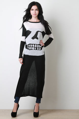 Skull Graphic Knit Maxi Top